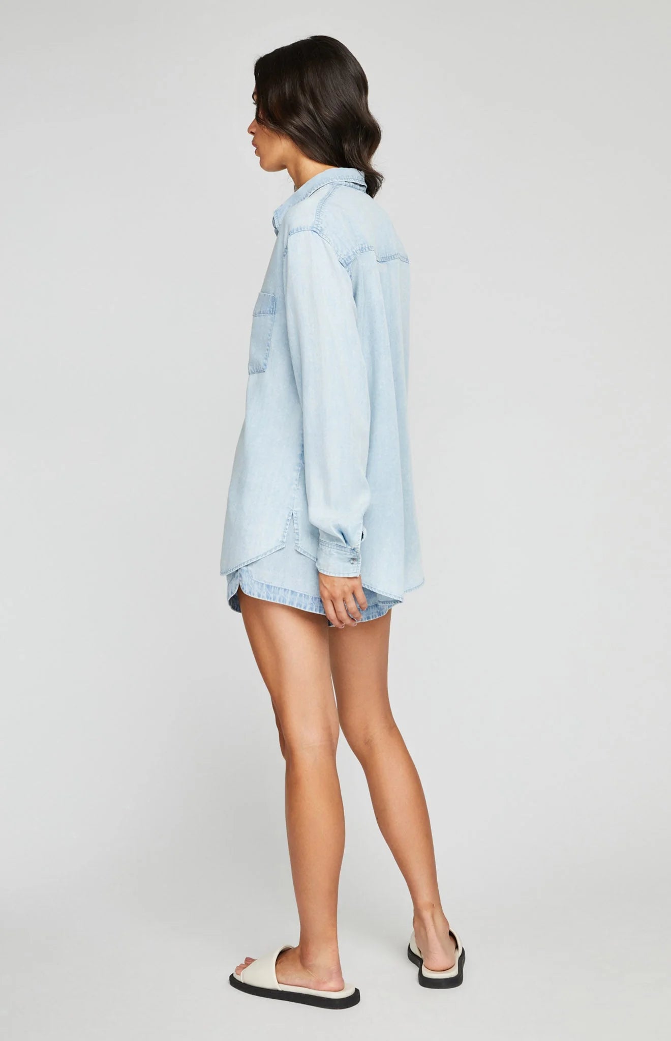 Ozzy Button Down Shirt in Light Blue