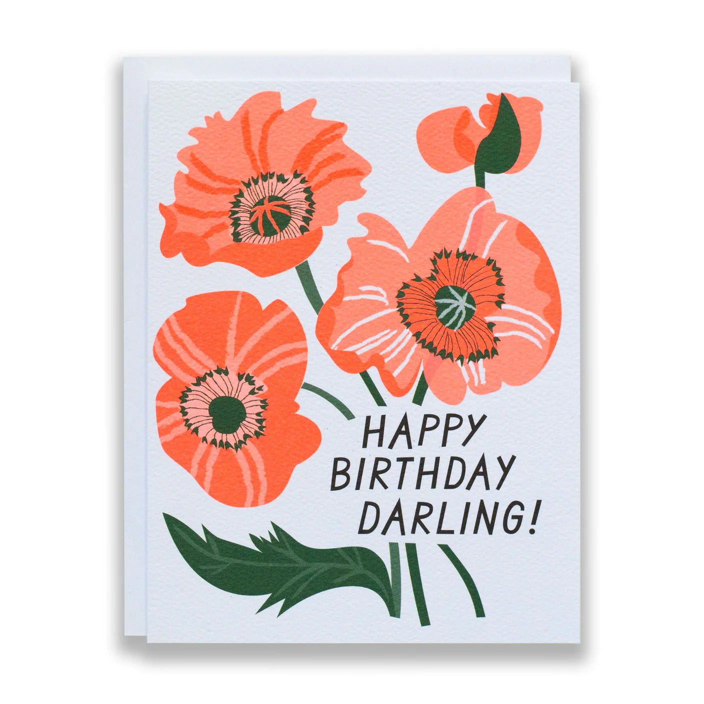 Happy Birthday Darling Poppies Note Card