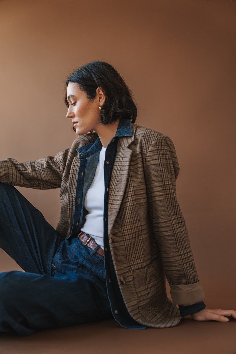 Sapphira Blazer In Chocolate Glencheck