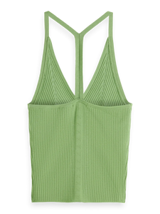 Rib Racer Knit Tank In Pistachio