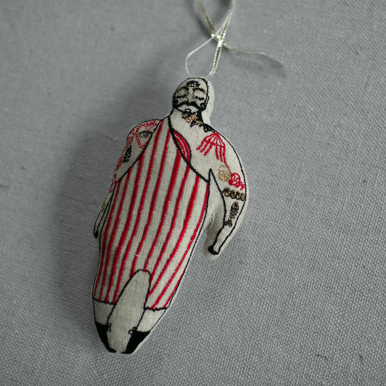 Tattooed Strong Man Ornament