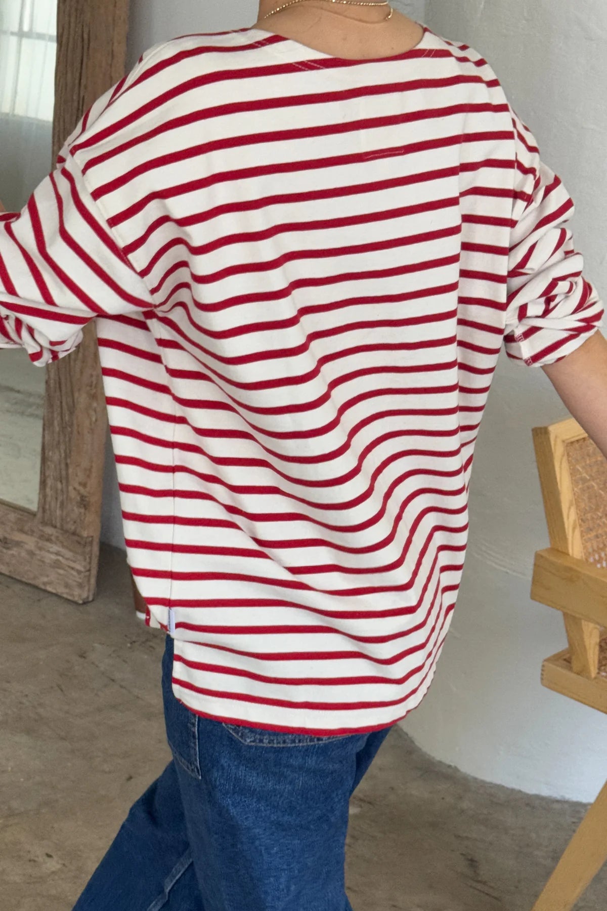 Marseille Boatneck Top In Red Stripe