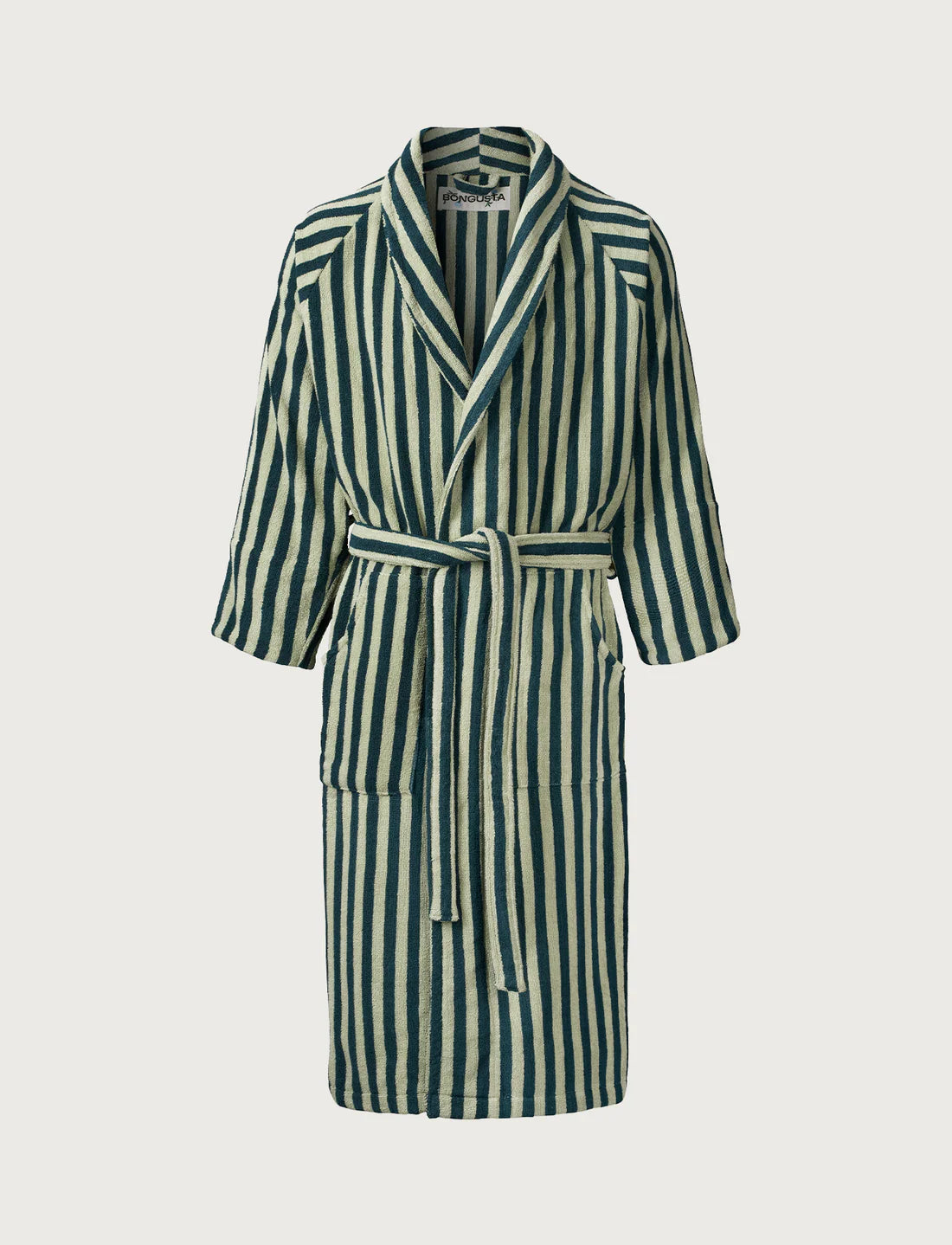 Naram Bathrobe In Sea Foam & Deep Teal