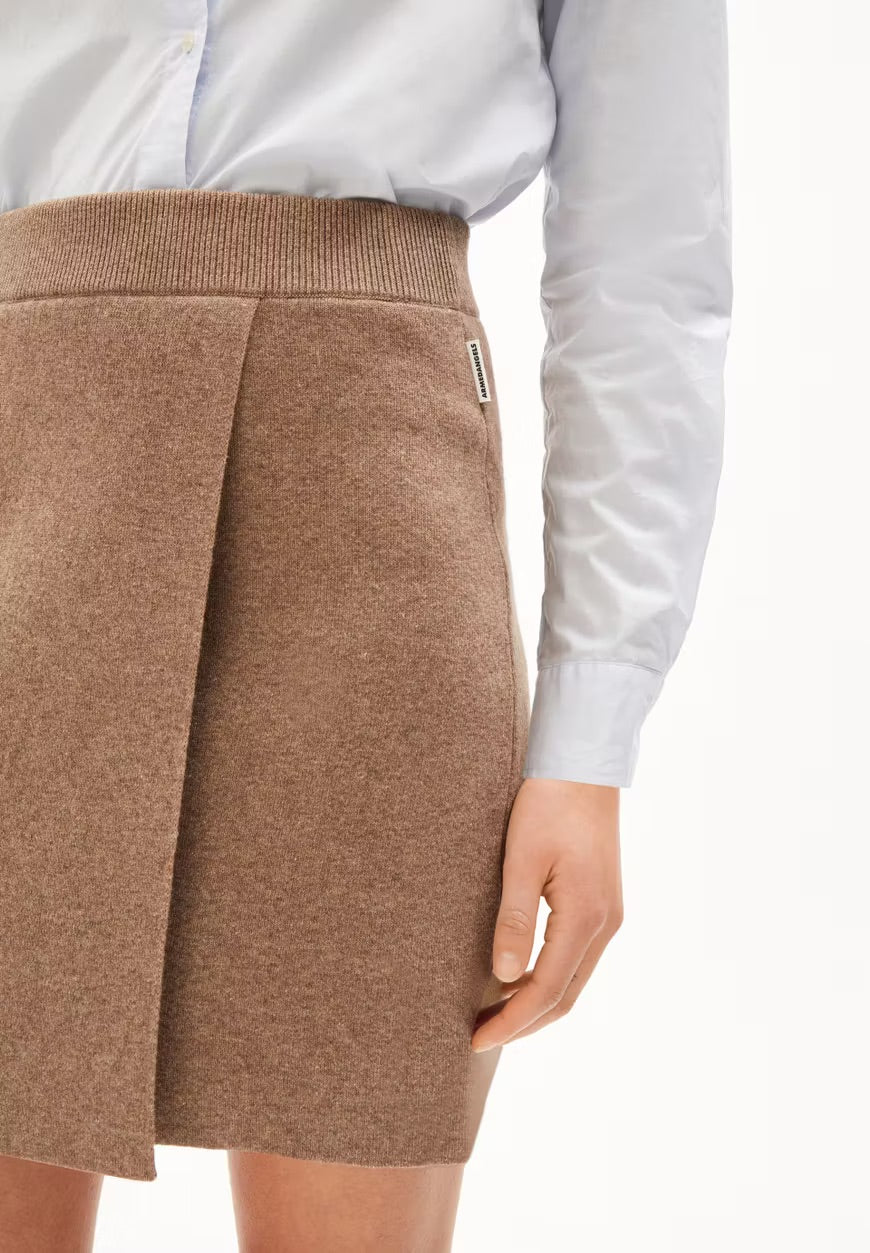 Darlaa Knit Mini Skirt In Cinnamon Dust