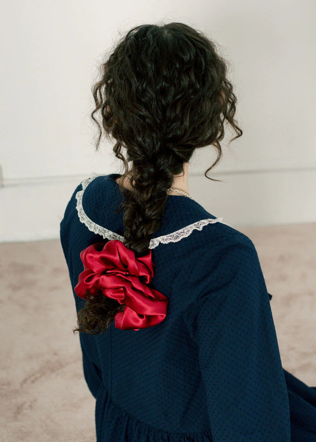 Silk Scrunchie In Pomegranate