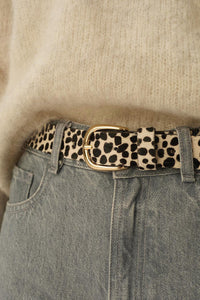 Martino Leather Belt In Spotty