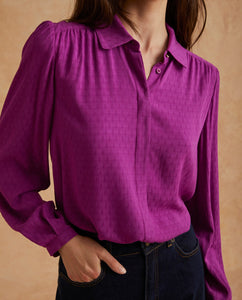 FLowy Fushia Button Up