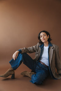 Sapphira Blazer In Chocolate Glencheck