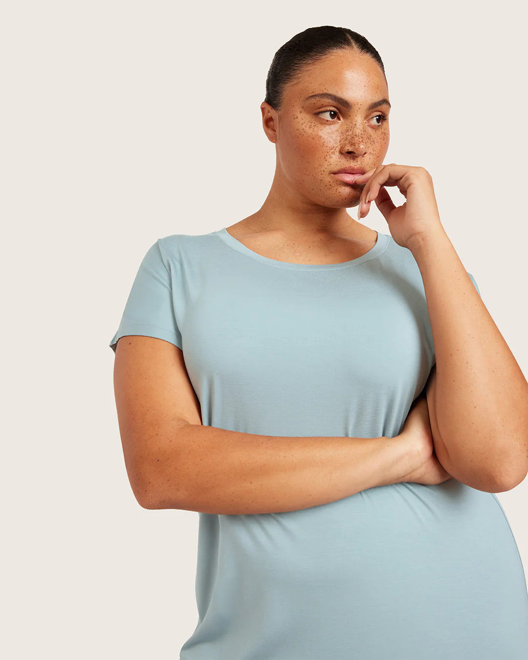 Goodnight Night Dress In Mineral Blue