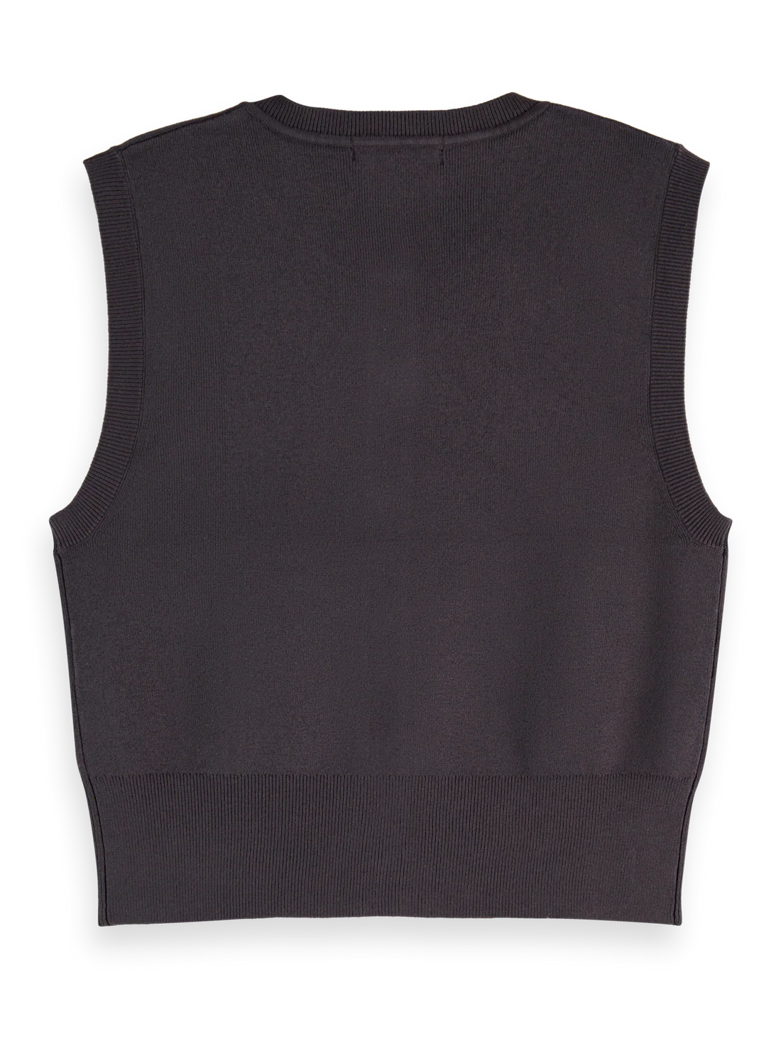 Compact Knitted Spencer Vest In Charcoal Art