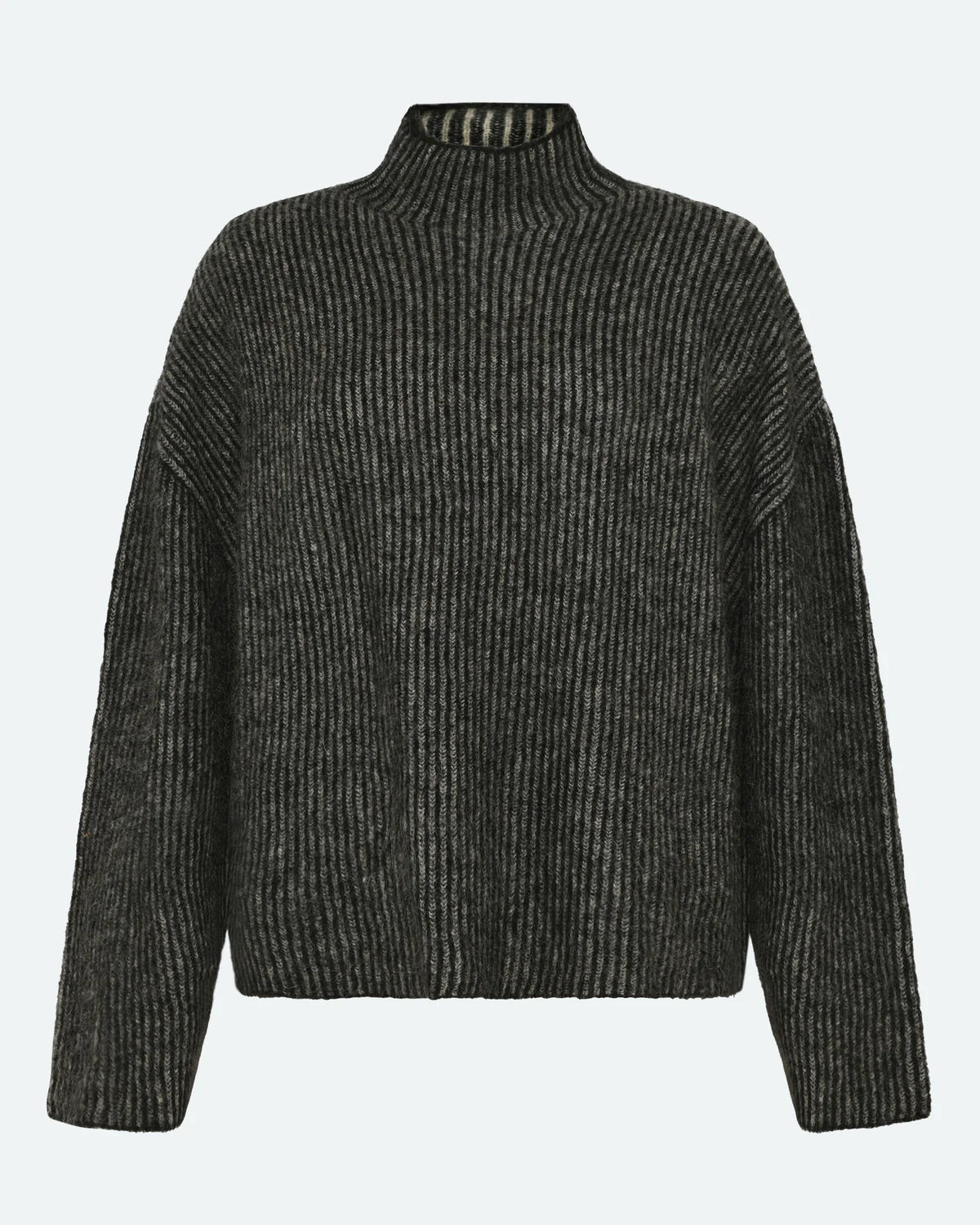 Mercy Knit Pullover In Black Stripe