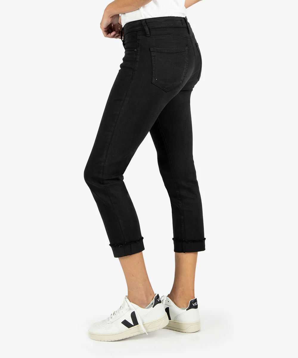 Amy Mid Rise Crop Denim in Black