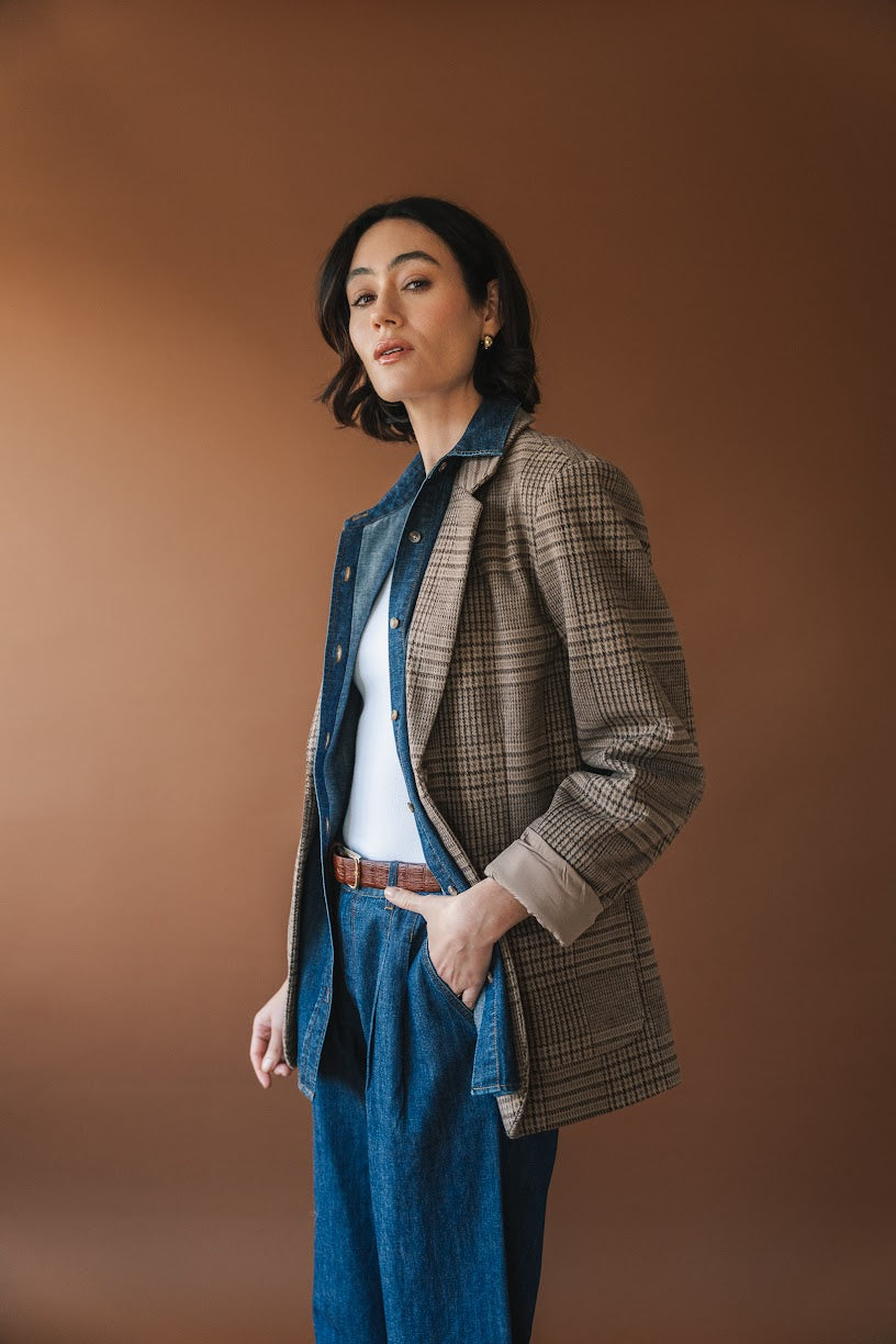 Sapphira Blazer In Chocolate Glencheck