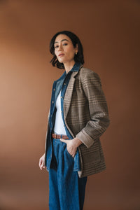 Sapphira Blazer In Chocolate Glencheck