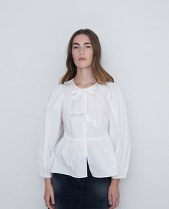 Front Tie Top In Crisp White