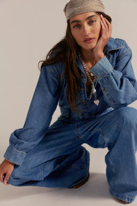 Carpe Diem Denim Jumpsuit In New Day