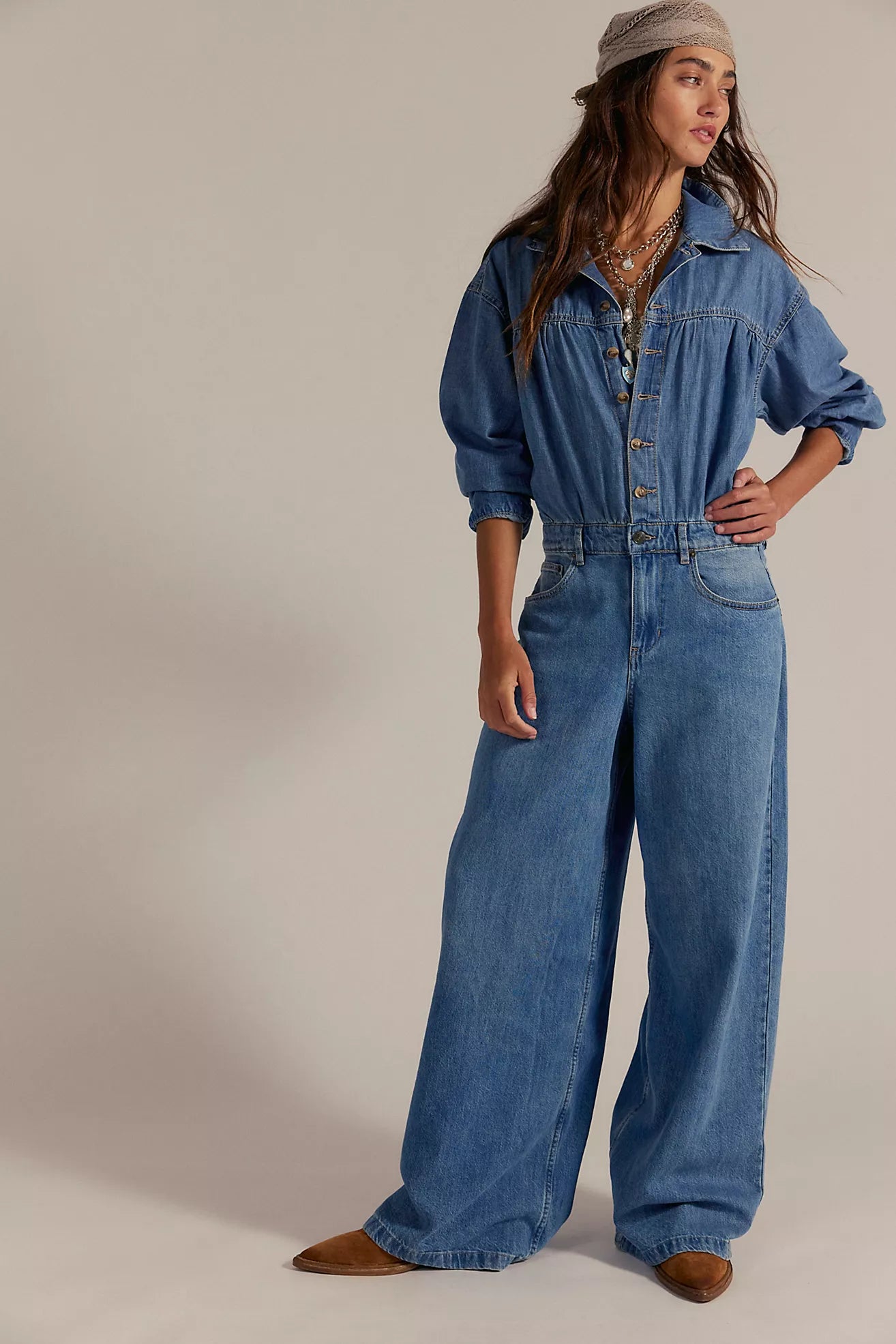 Carpe Diem Denim Jumpsuit In New Day