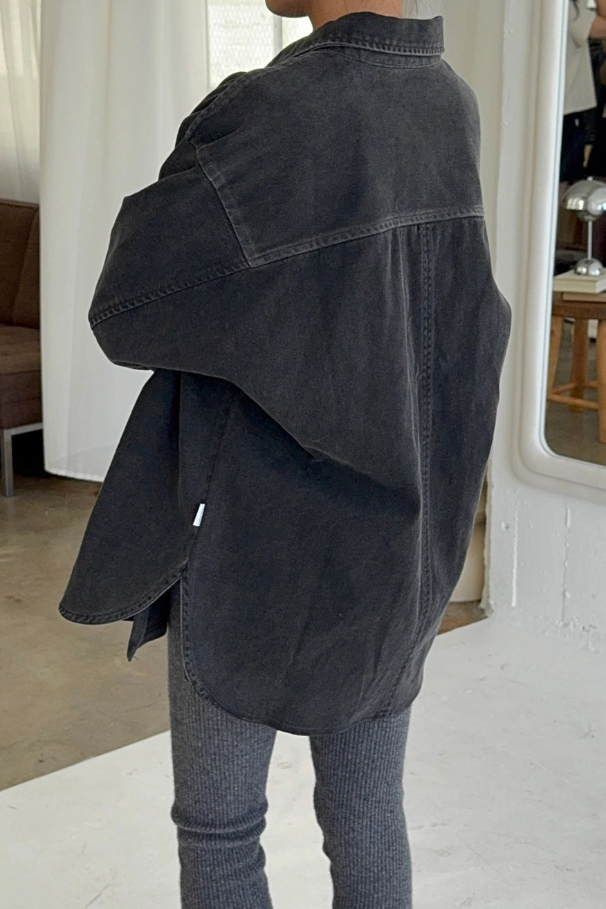 Theo Jacket In Black Denim