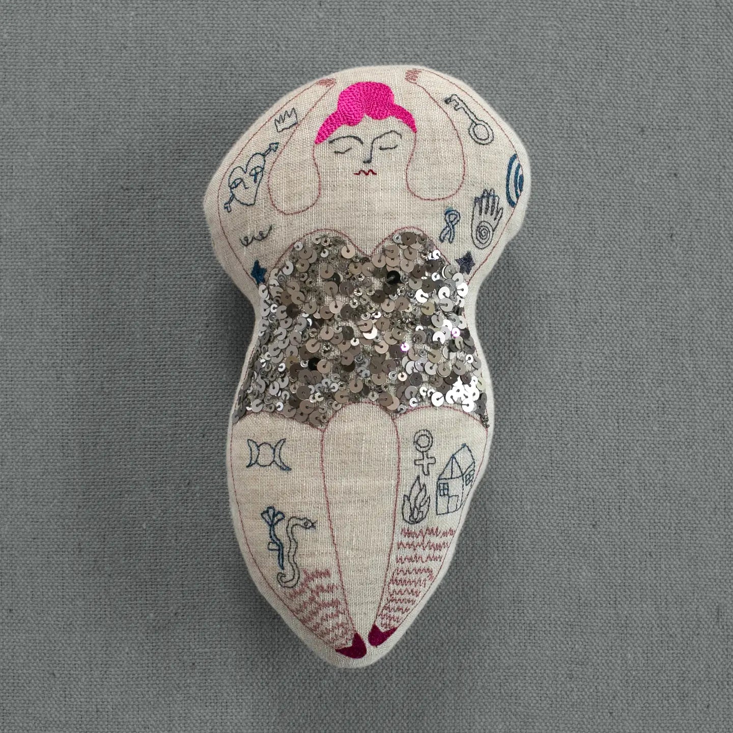 Tattooed Strong Lady Art Doll