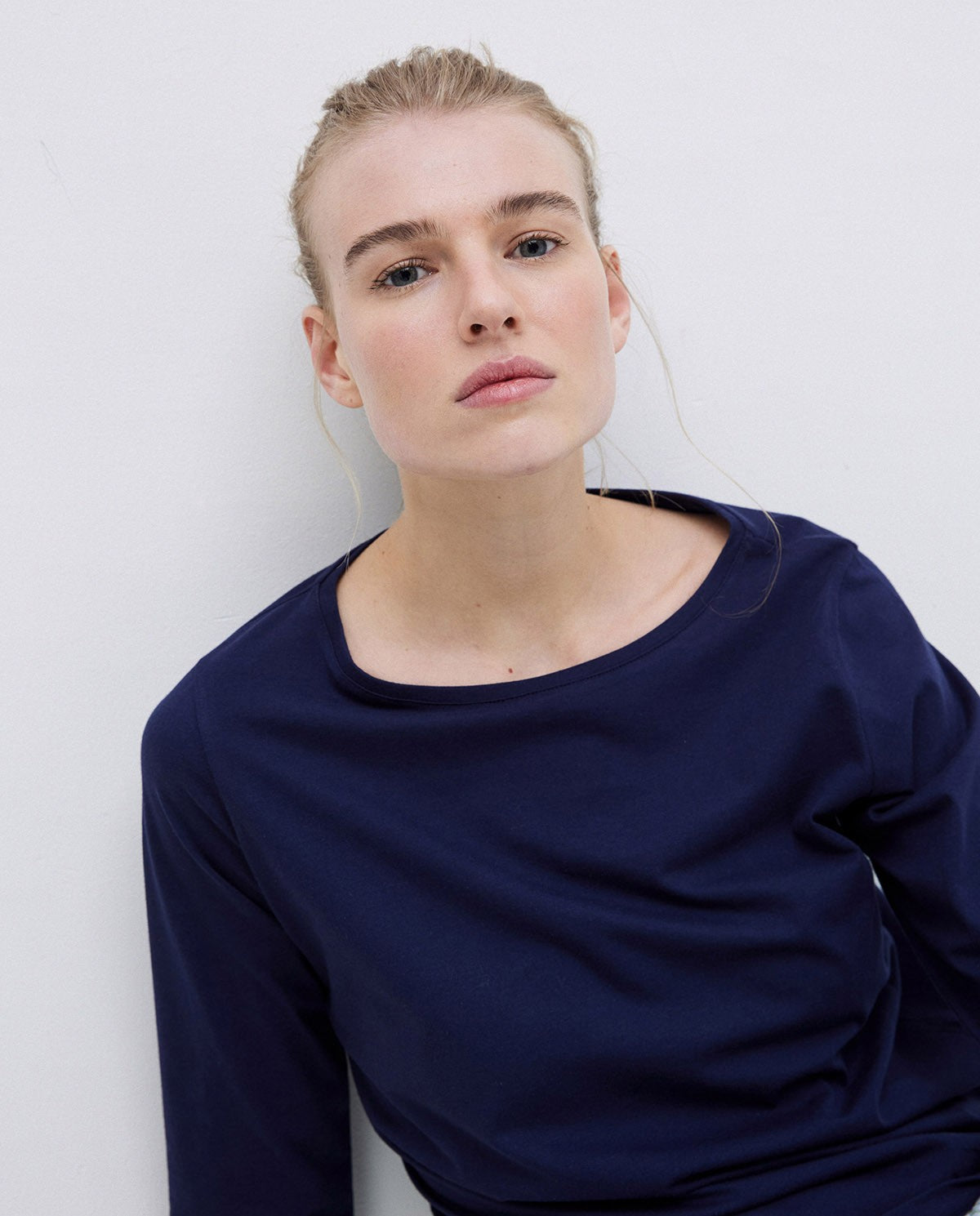 Basic 3/4 Sleeve Shirt In Black