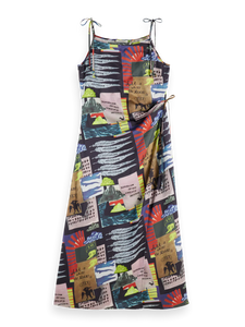 Midi Slip Dress In Art Department Collage
