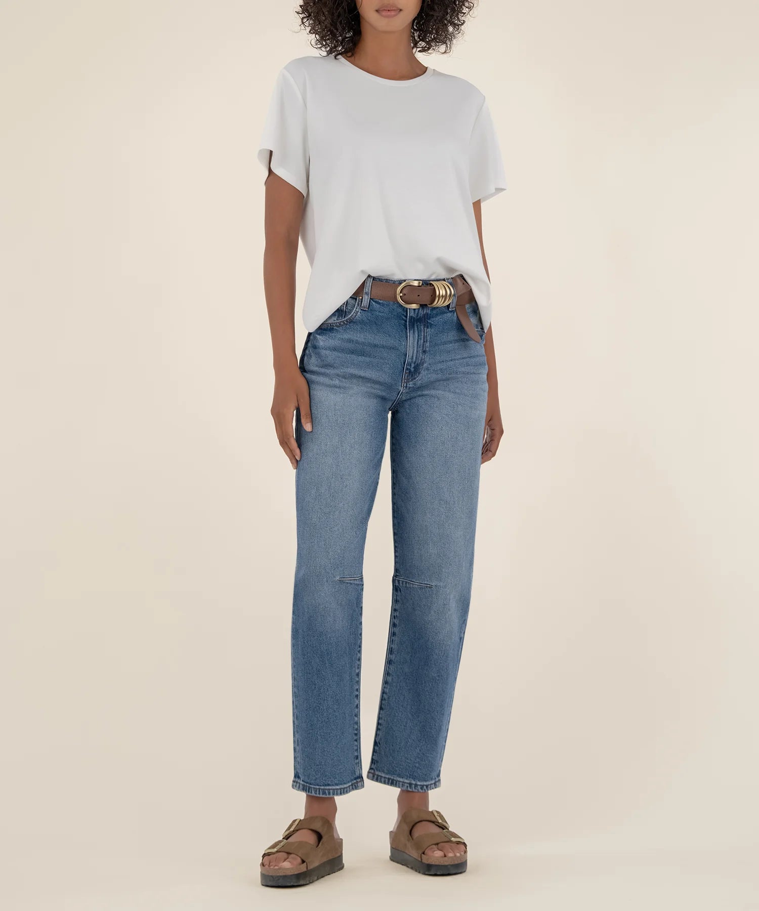Ashley High Rise Mid Wash Slouchy Barrel Jeans