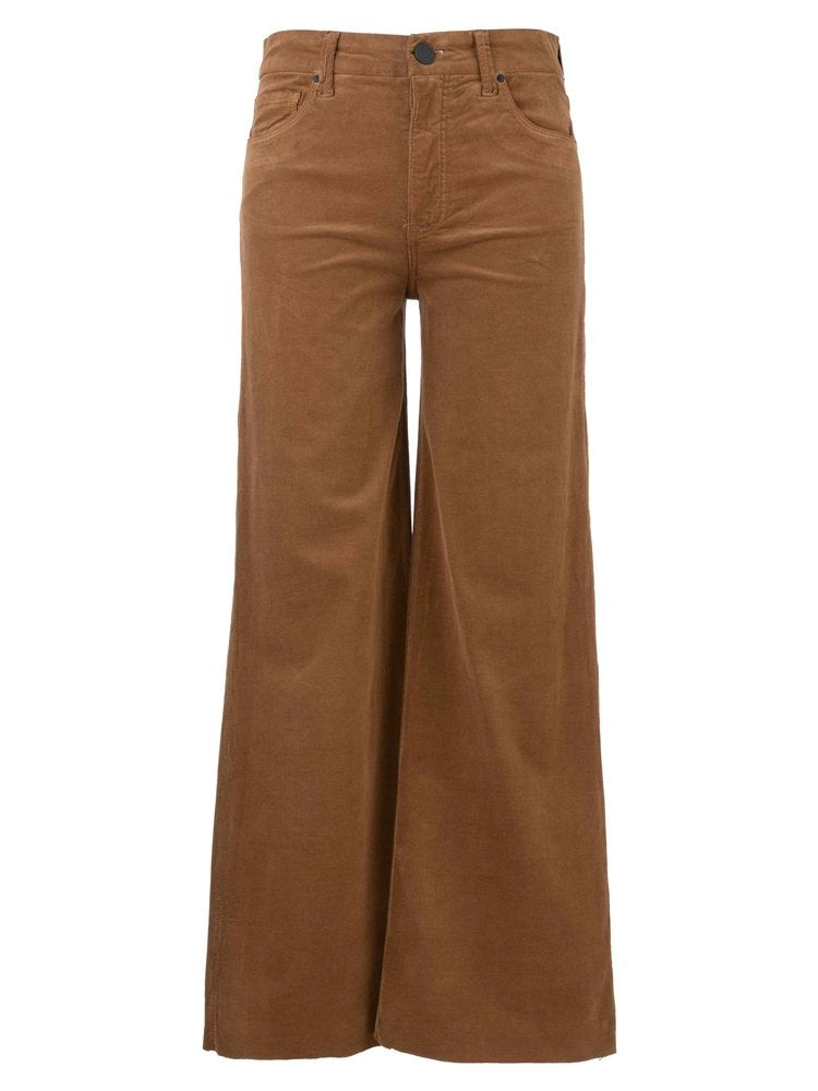 Meg Corduroy High Rise Wide Leg Pants In Cognac