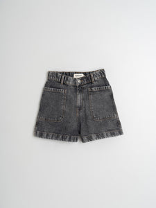 Retro Denim Shorts In Faded Black