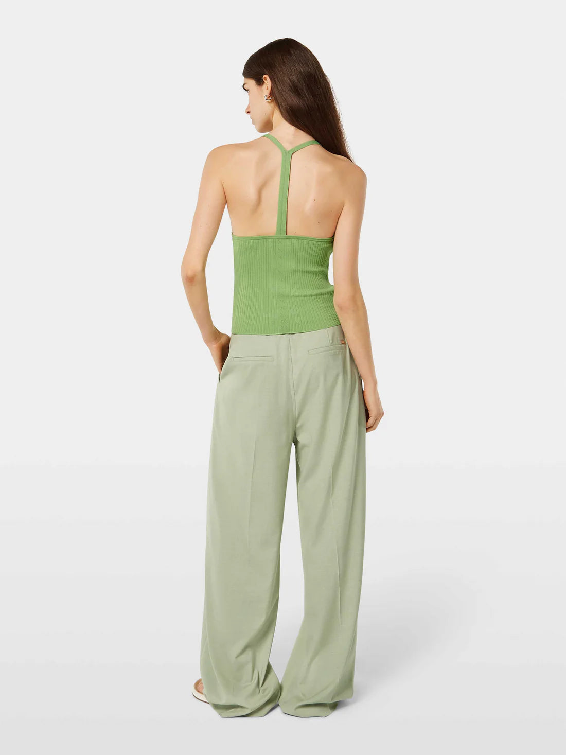 Rib Racer Knit Tank In Pistachio