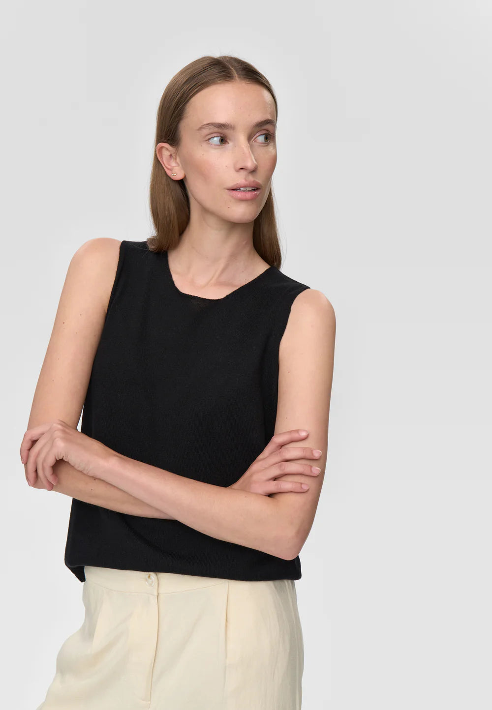 Auburns Knit Tank In Black