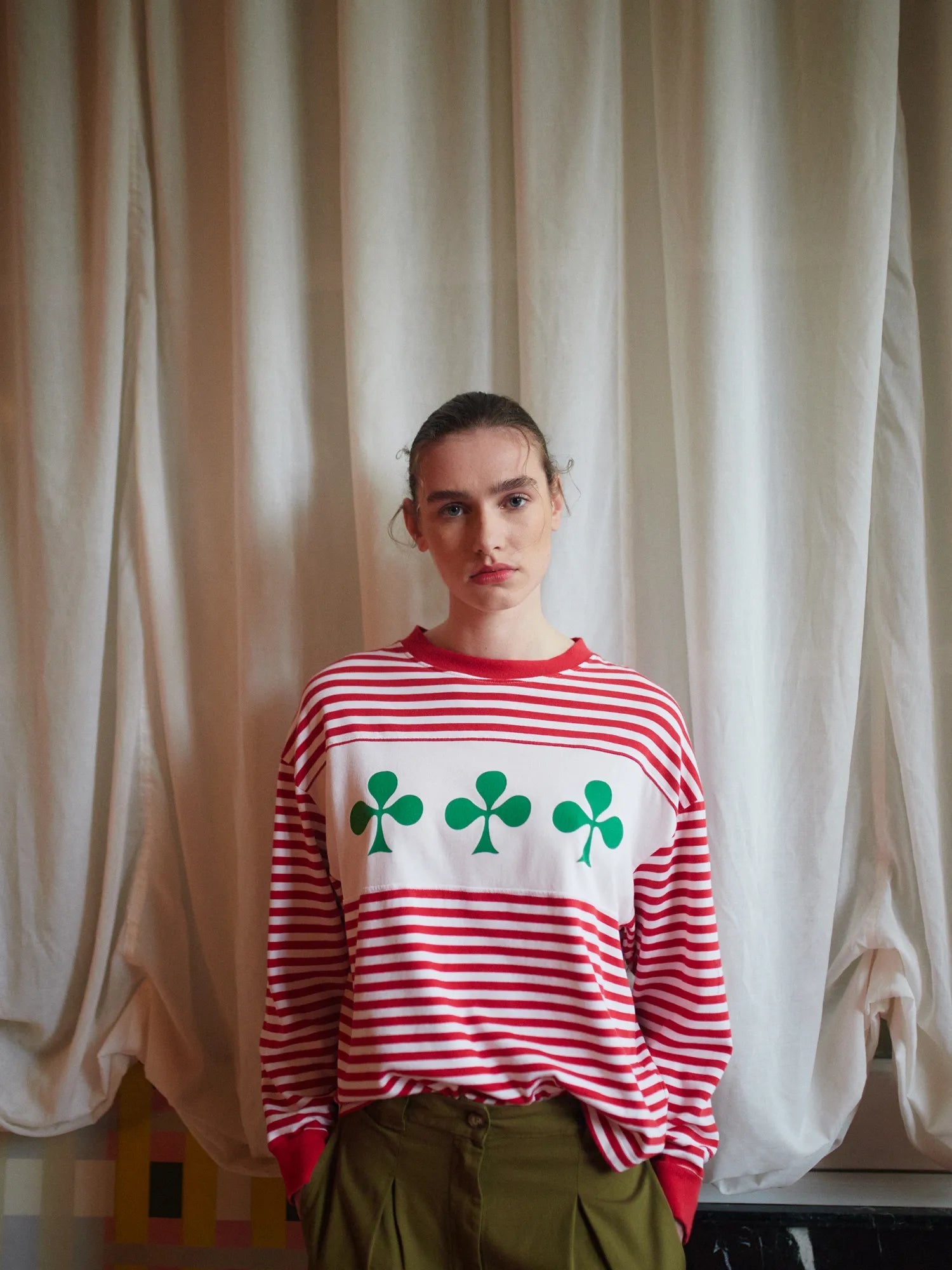 Shamrock Knitted Striped Relaxed TShirt