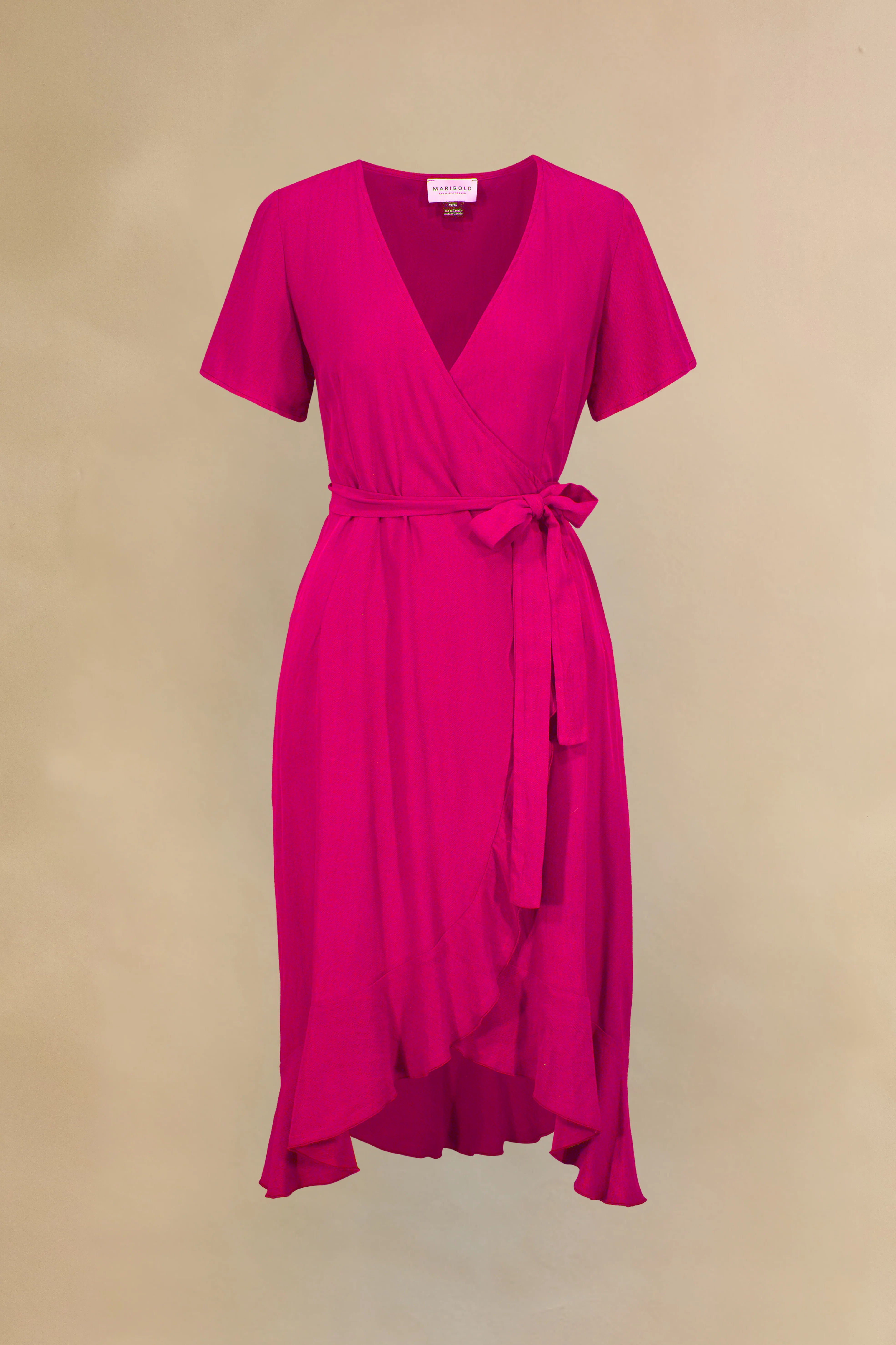 Laila Wrap Dress In Fushia