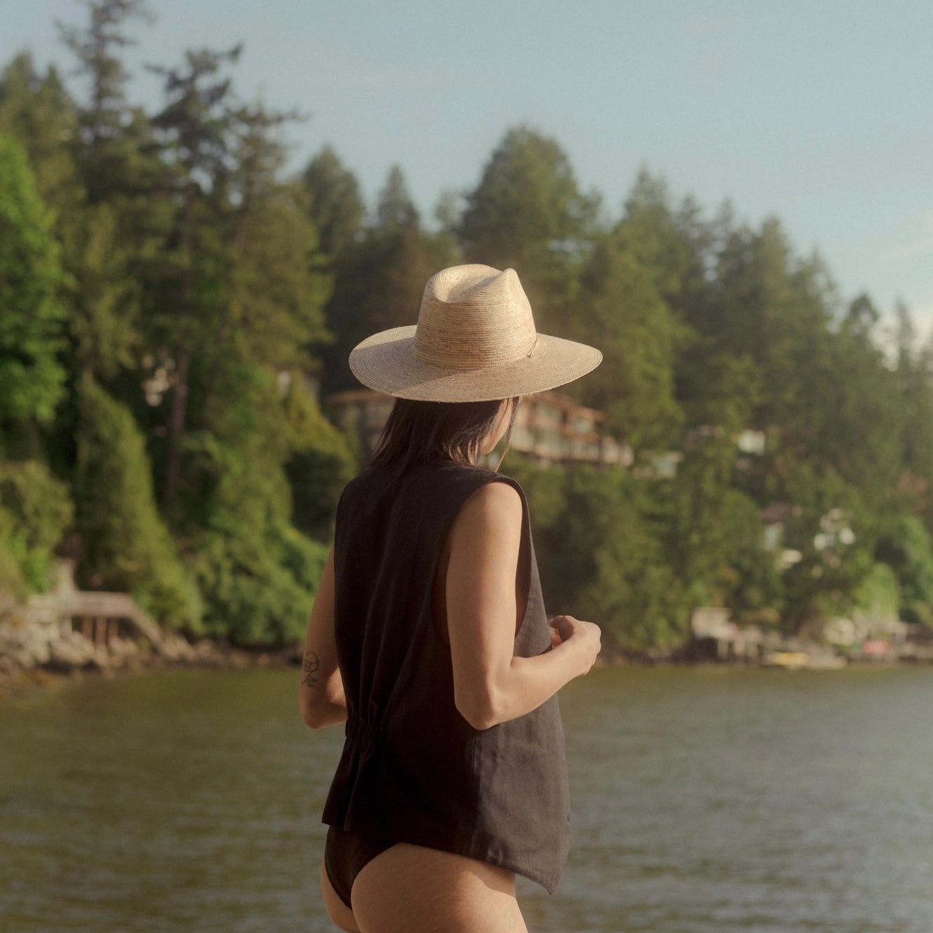 Palm Hat In Natural Brown