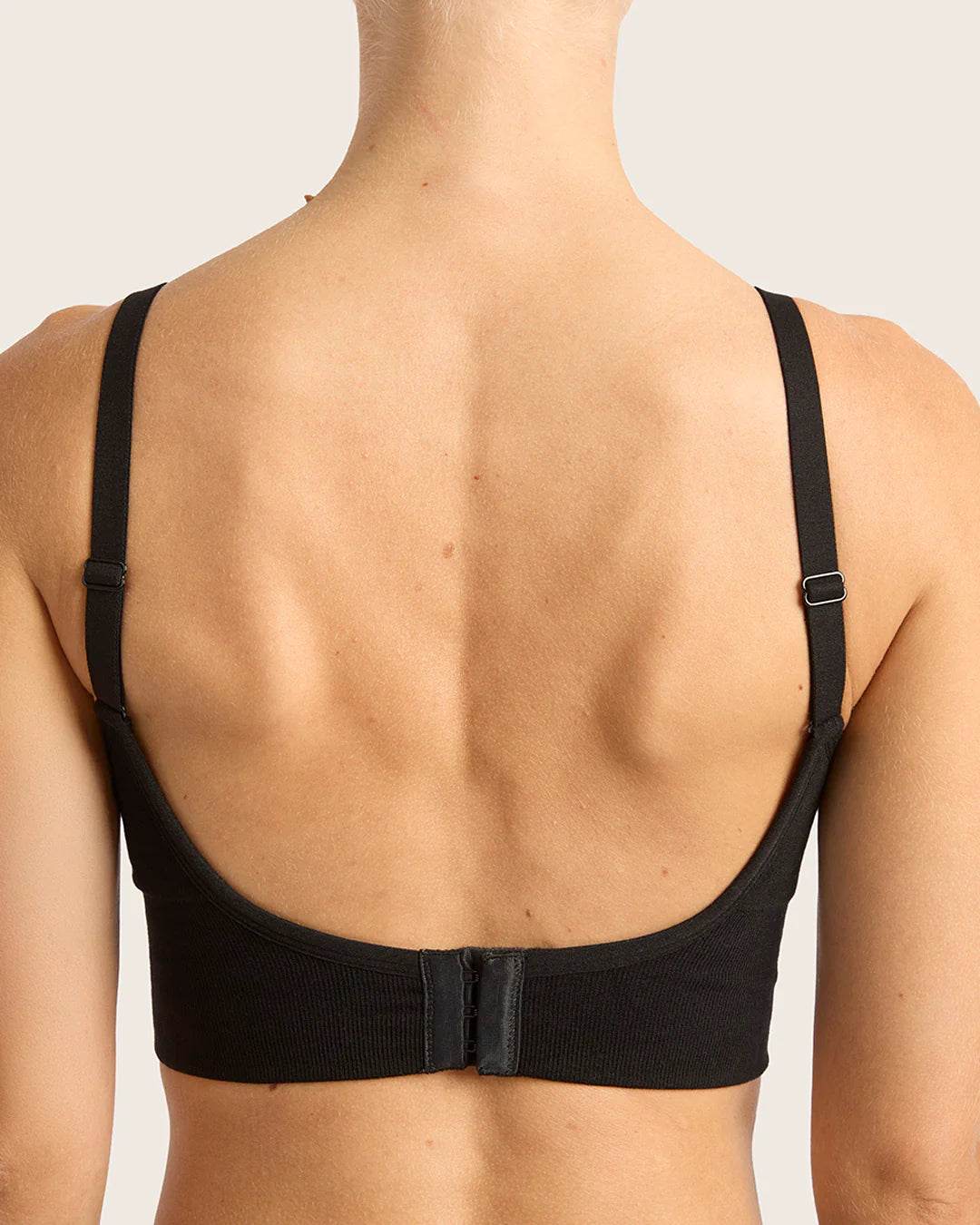 Wireless Low Back Bra In Black