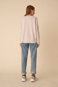 Filly Stripe Top In Ecru & Milkshake
