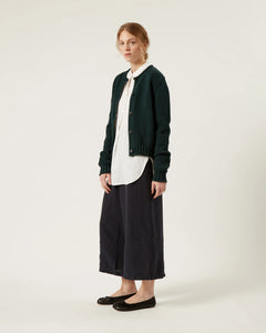 Brigitte Cotton & Cashmere Cardigan In Forest Green