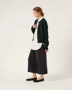 Brigitte Cotton & Cashmere Cardigan In Forest Green