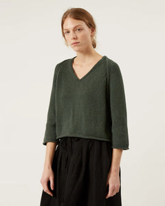 Estelle Cotton & Cashmere Sweater In Melange Green