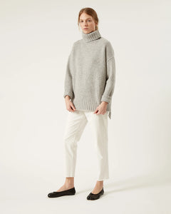 Lume Wool Sweater In Melange Grey