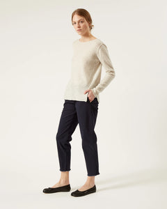 Bevi Wool & Cashmere Sweater In White Grey