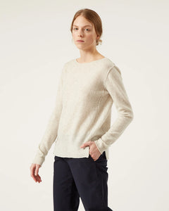 Bevi Wool & Cashmere Sweater In White Grey