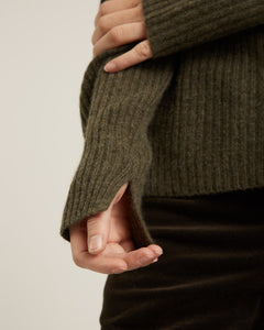 Bara Sweater Melange In Army Green