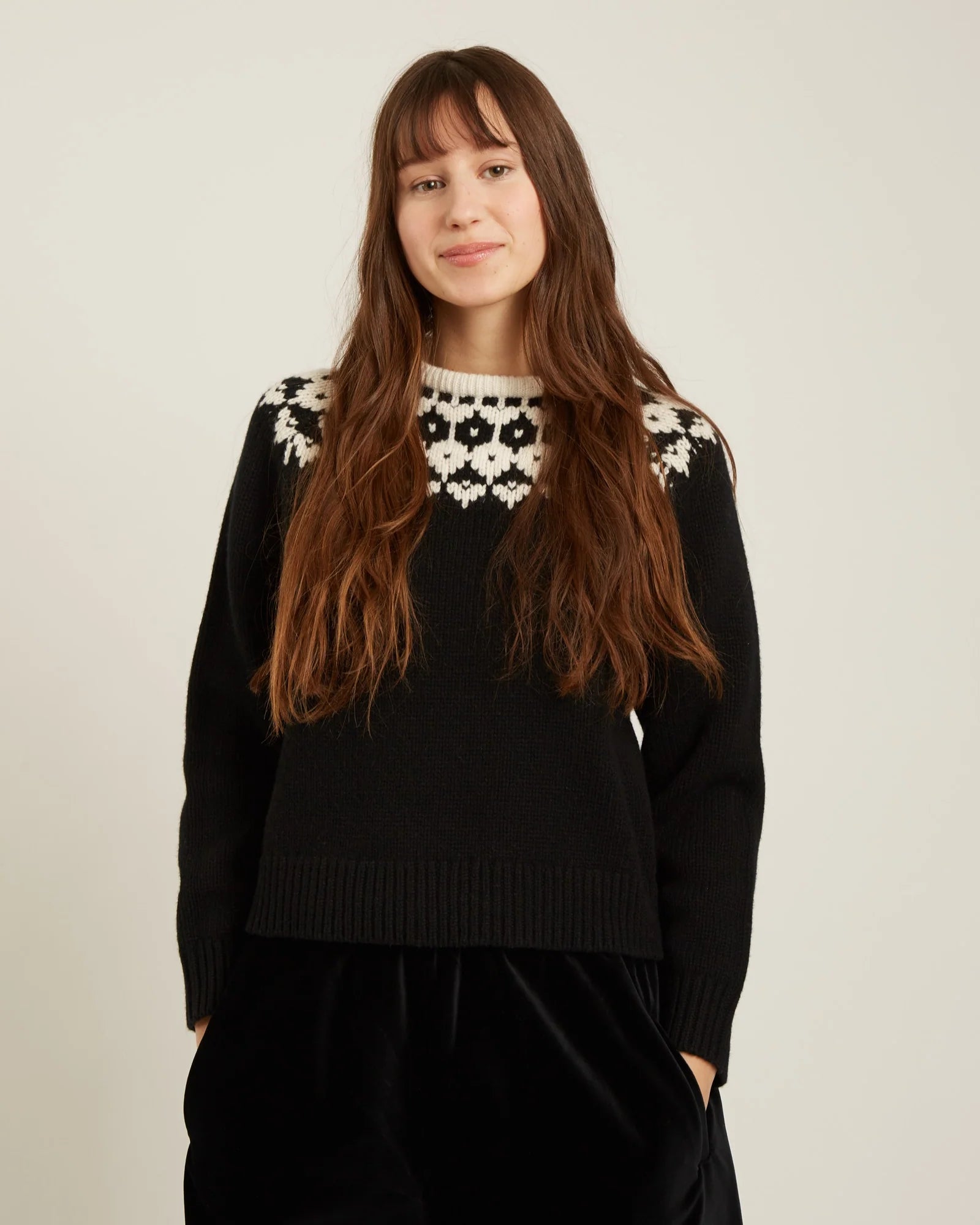 Ezra Sweater In Black & Milk