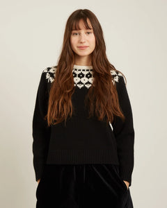 Ezra Sweater In Black & Milk