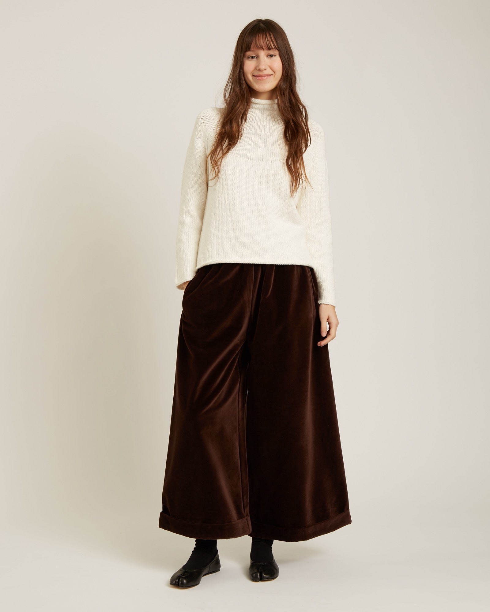 Amaris Cotton & Cashmere Sweater In White