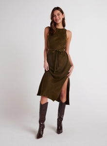 Tank Slip Dress In Autumn Olive