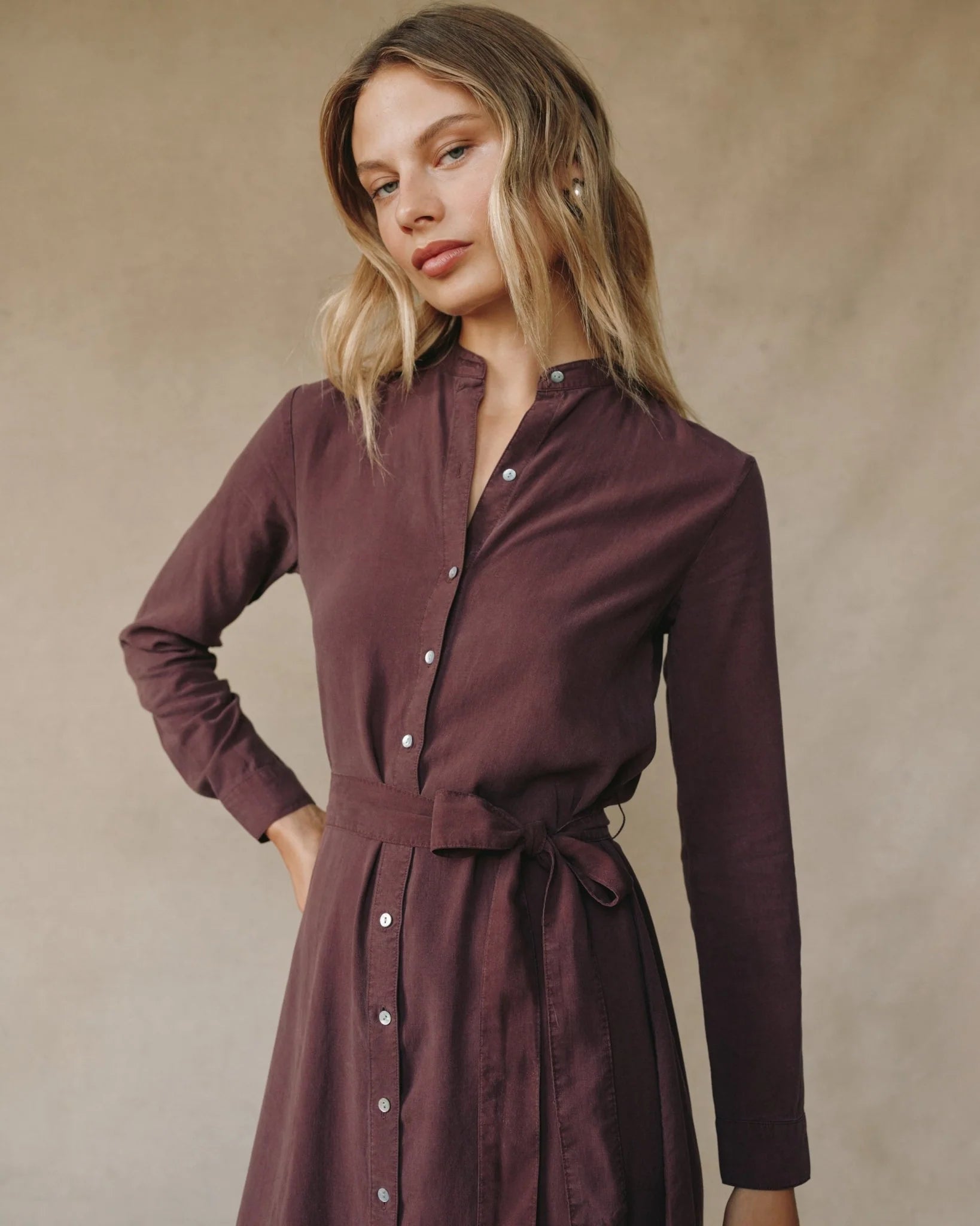 Pinot Noir Maxi Shirt Dress