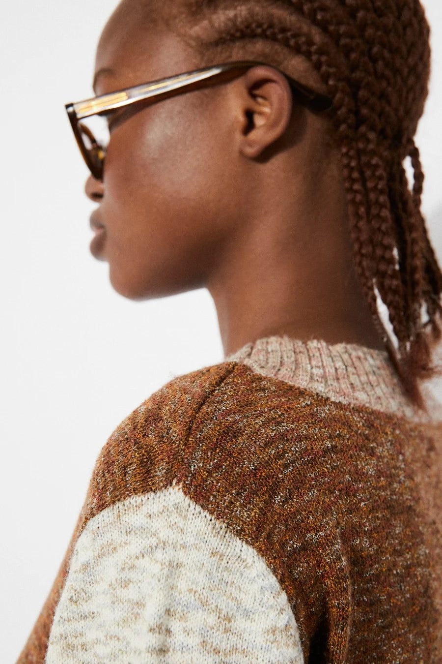 Cabus Crop Knit Crewneck In Caramel