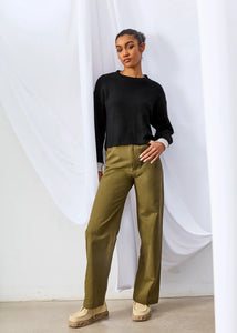 Fifer Wide Leg Pant In Sea Kelp