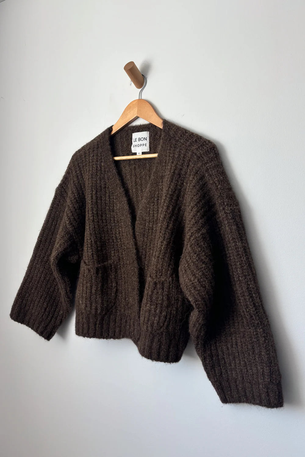 Alpaca Knit Jacket In Wood